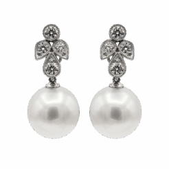 "Angelic" South Sea Pearl and Diamond Earrings