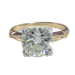 GIA Certified European Brilliant Diamond Solitaire Ring in Yellow Gold