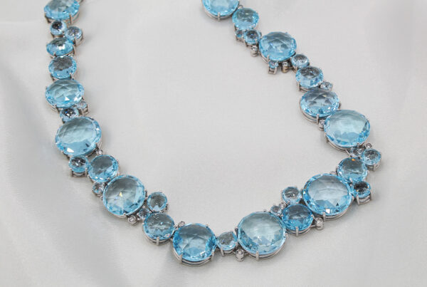 "Heavenly Hues" Estate Blue Topaz Necklace - Image 2
