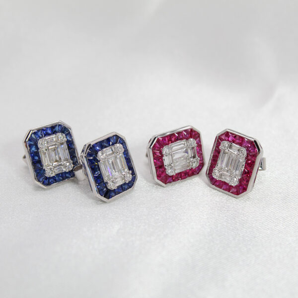 "Radiant Revival" Art Deco Ruby Earrings - Image 3
