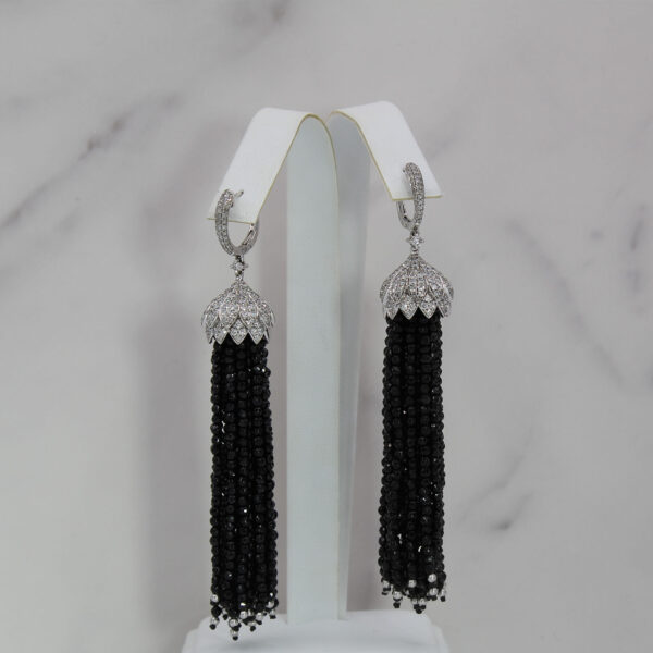 "Tassels" Vintage Onyx Earrings - Image 3