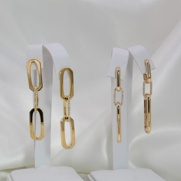 "Modern Minimalist" Diamond Paperclip Earrings - Image 3