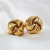 "Golden Knots" Vintage 18kt Gold Earrings - Image 2
