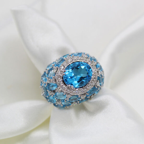 "Sparkling Swiss" Blue Topaz Ring - Image 2