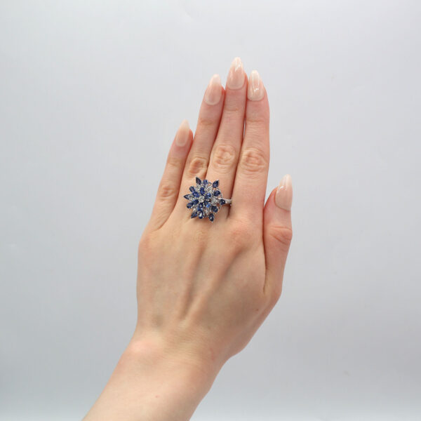 "Blue Star" Sapphire and Diamond Ring - Image 3