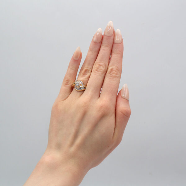 "Swirling Channels" Vintage Diamond Ring - Image 3