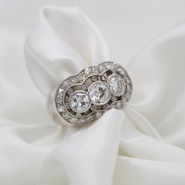 "Trifecta" Antique Diamond Ring - Image 2