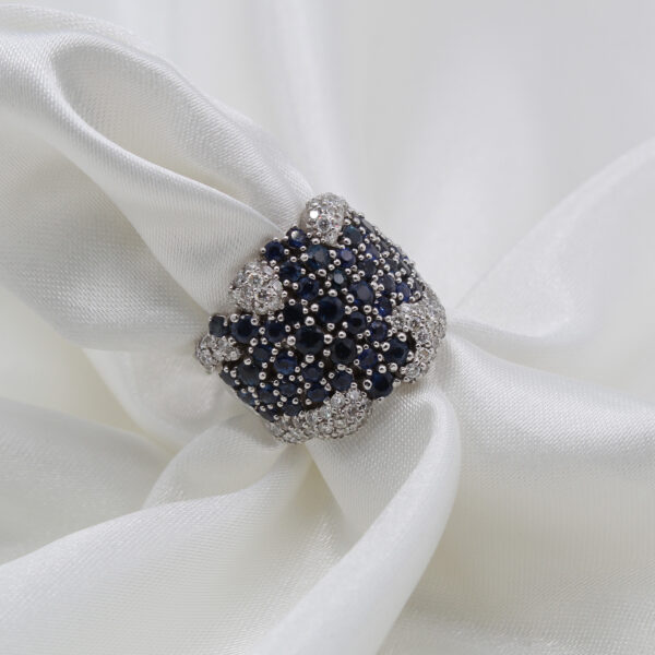 "Starry Constellation" Estate Sapphire Ring - Image 2