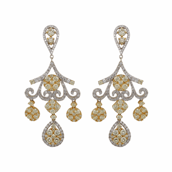 "Chandelier Glow" Yellow Diamond Earrings