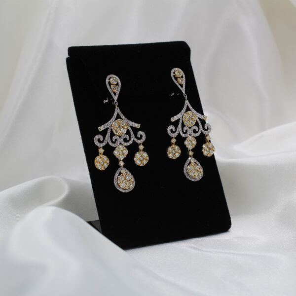 "Chandelier Glow" Yellow Diamond Earrings - Image 3