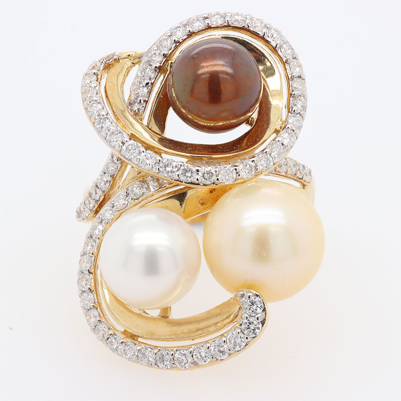 Off Triple Temptation Tricolor Pearl Ring Lilliane S Jewelry