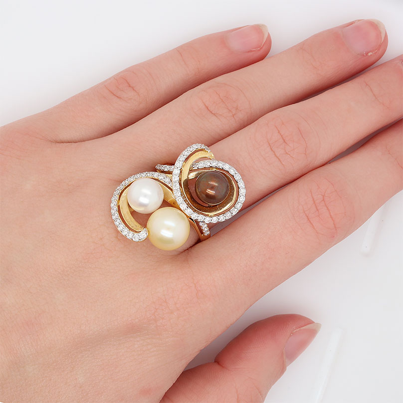 Off Triple Temptation Tricolor Pearl Ring Lilliane S Jewelry