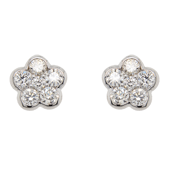 "Fancy Florals" Diamond Stud Earrings