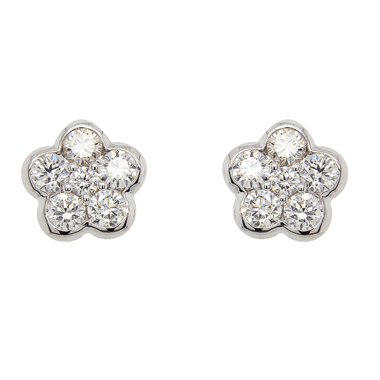 "Fancy Florals" Diamond Stud Earrings