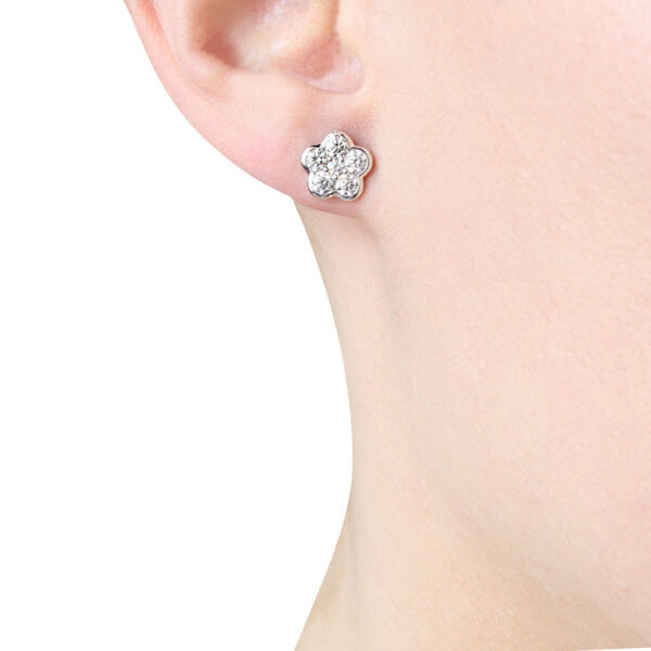 "Fancy Florals" Diamond Stud Earrings - Image 3