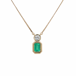 "Beautiful Bezels" Estate Emerald Pendant