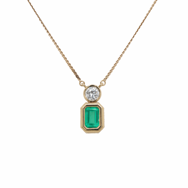 "Beautiful Bezels" Estate Emerald Pendant