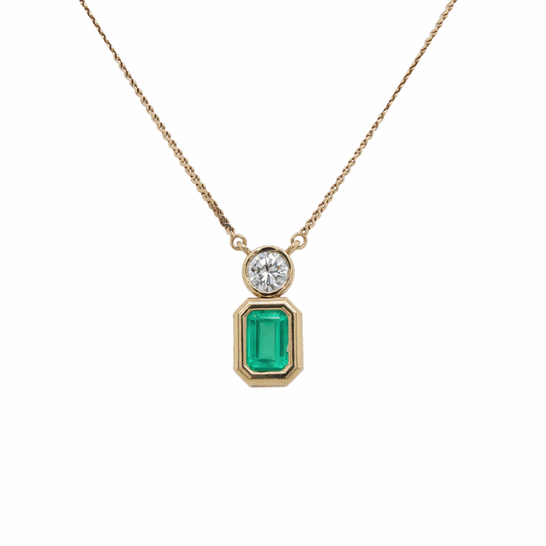 "Beautiful Bezels" Estate Emerald Pendant