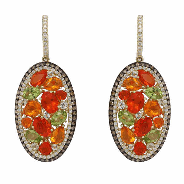 DABAKAROV Mexican Opal and Diamond Earrings
