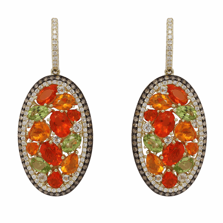 DABAKAROV Mexican Opal and Diamond Earrings