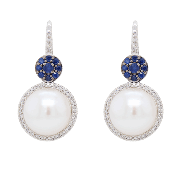 DABAKAROV Pearl and Sapphire Earrings