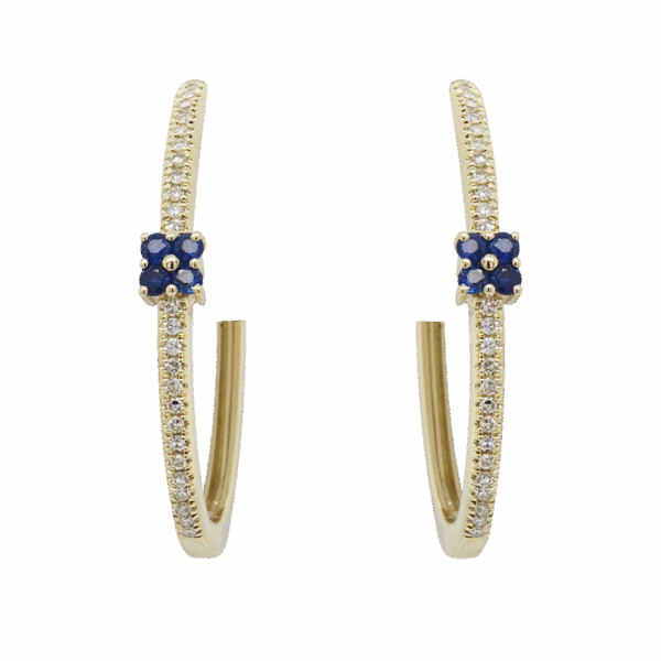 DABAKAROV Sapphire and Diamond Hoop Earrings