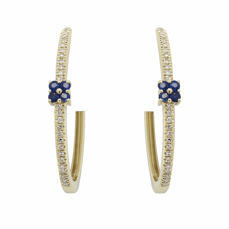 DABAKAROV Sapphire and Diamond Hoop Earrings
