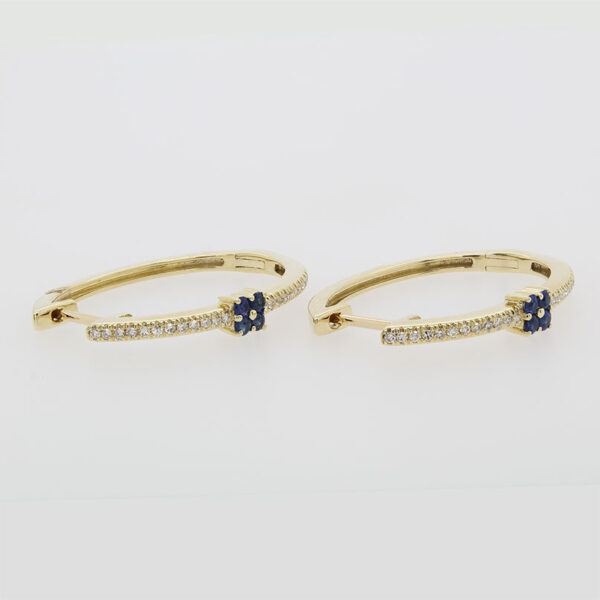 DABAKAROV Sapphire and Diamond Hoop Earrings - Image 2