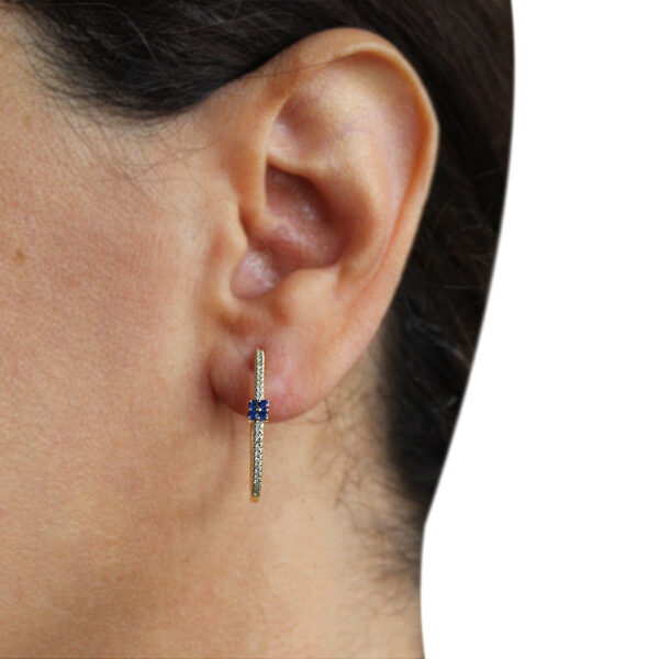 DABAKAROV Sapphire and Diamond Hoop Earrings - Image 3