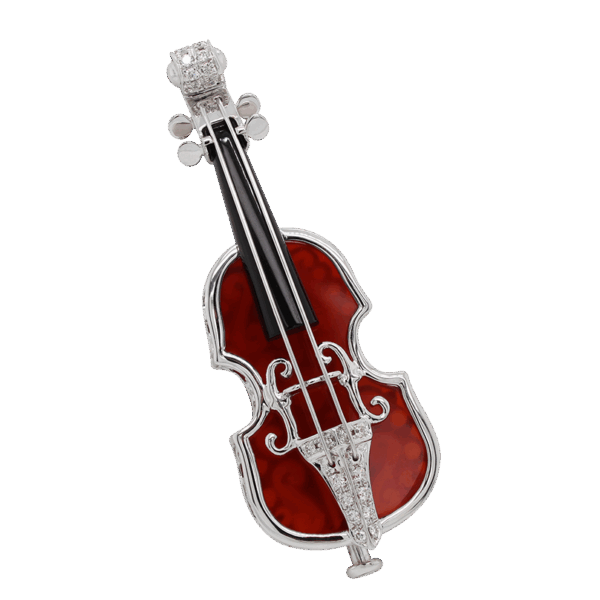 DABAKAROV Agate, Onyx and Diamond Pin