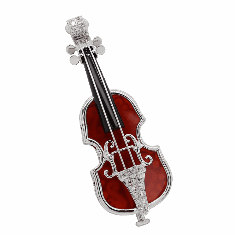 DABAKAROV Agate, Onyx and Diamond Pin