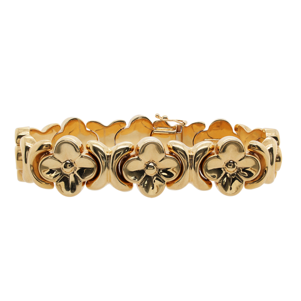 Louis Vuitton Gold Tone Crystal Flower Power Bracelet at 1stDibs