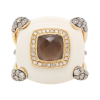 DABAKAROV White Agate and Smoky Topaz Ring