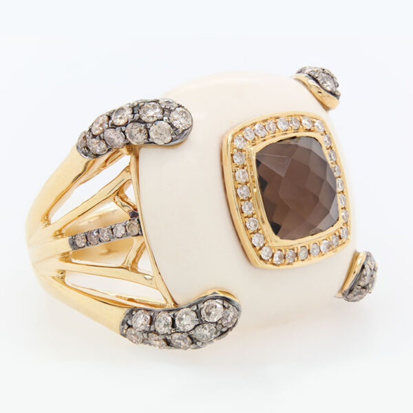DABAKAROV White Agate and Smoky Topaz Ring - Image 2