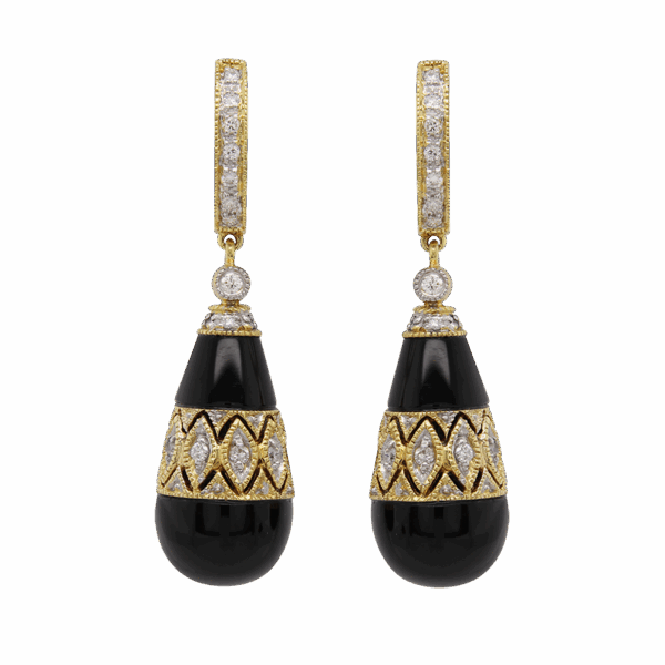 DABAKAROV Black Agate Earrings