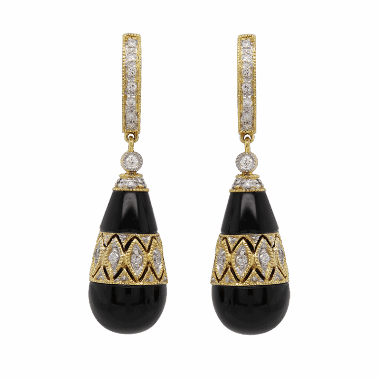 DABAKAROV Black Agate Earrings