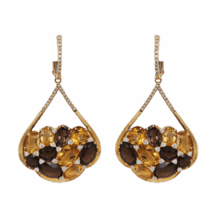 DABKAROV Citrine and Smoky Topaz Earrings