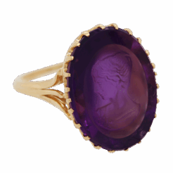 "Lovely Lady" Antique Amethyst Intaglio Ring