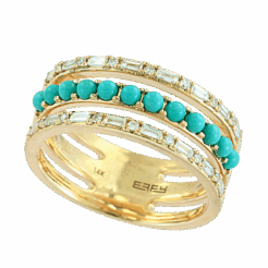 EFFY Turquoise and Diamond Stacked Band