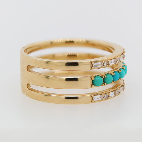 EFFY Turquoise and Diamond Stacked Band - Image 3