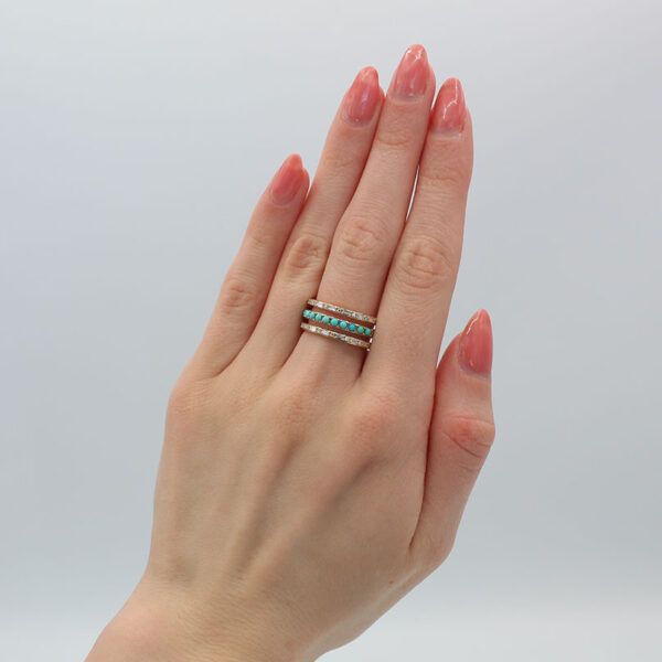EFFY Turquoise and Diamond Stacked Band - Image 4