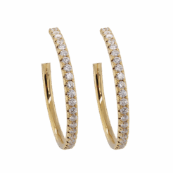 "Upscale" Diamond Hoop Earrings