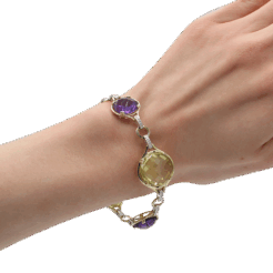 DABAKAROV Lemon Quartz and Amethyst Bracelet