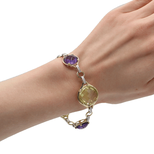 DABAKAROV Lemon Quartz and Amethyst Bracelet