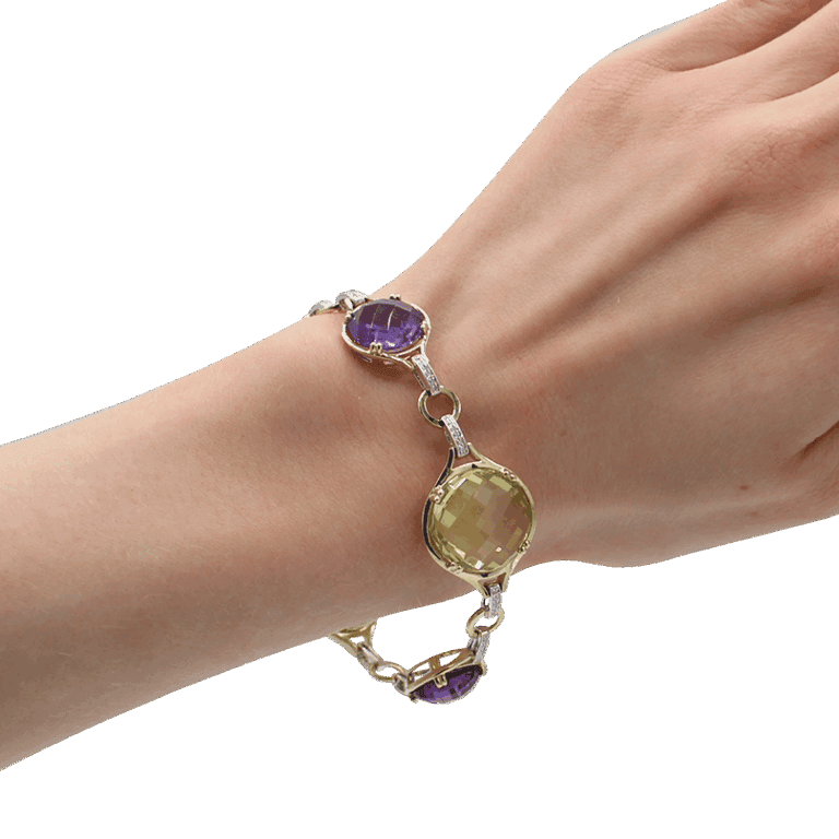 DABAKAROV Lemon Quartz and Amethyst Bracelet