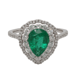 "Lush Pear" Emerald Ring