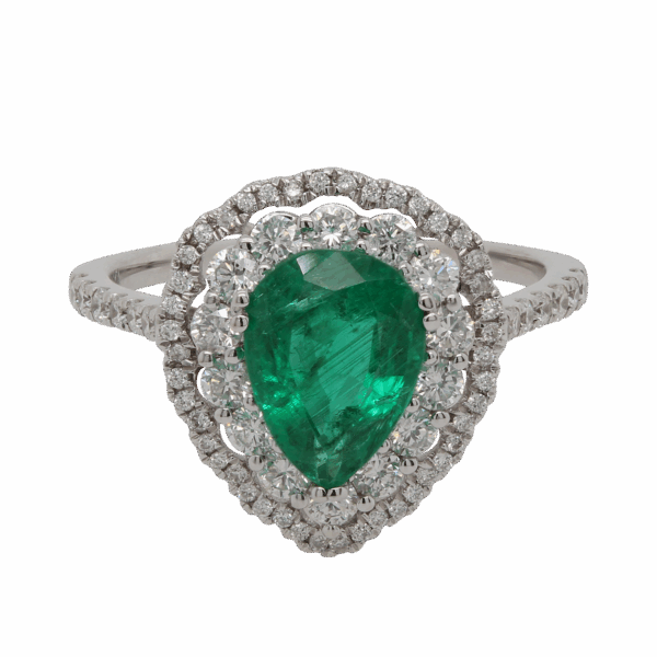 "Lush Pear" Emerald Ring