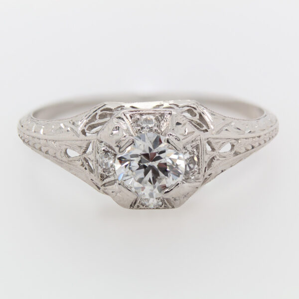 "Deco Delight" Art Deco Diamond Ring - Image 3