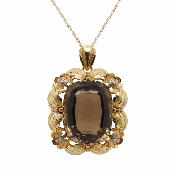 "Blooming Ember" Vintage Smoky Quartz Pendant