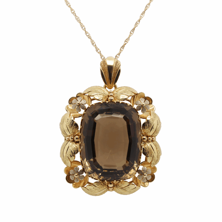 "Blooming Ember" Vintage Smoky Quartz Pendant